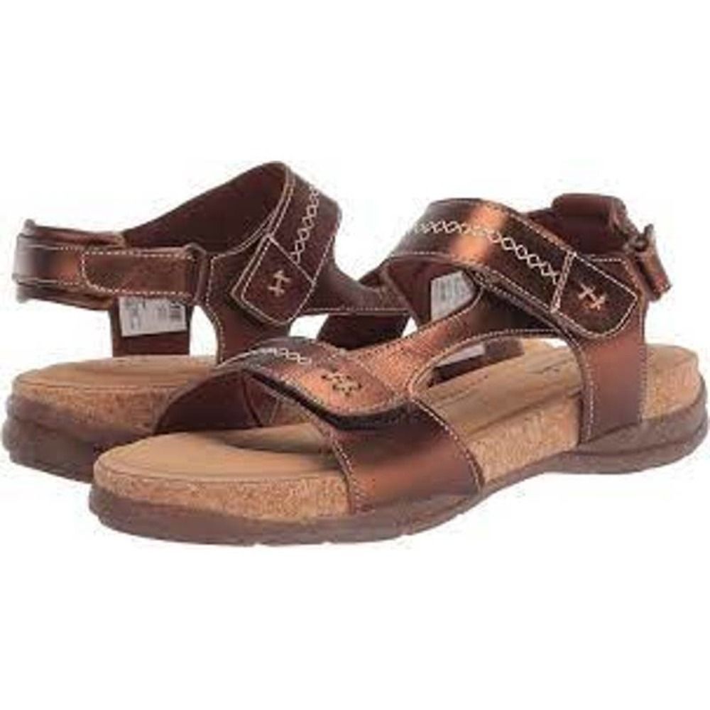 Clarks Womens Roseville Mae  Leather sling-back Sandals metal